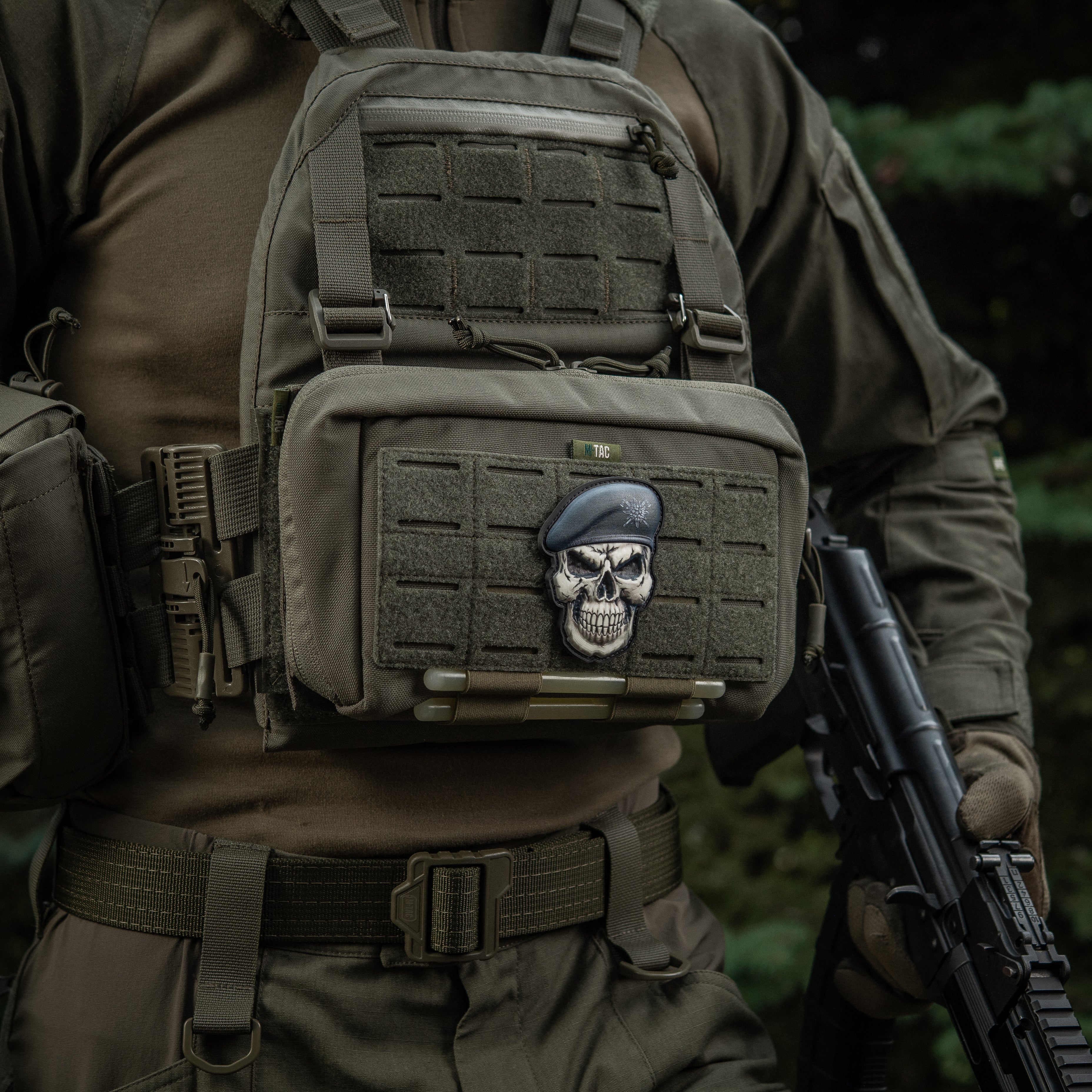 M-Tac нашивка Череп у береті (Гірська піхота)