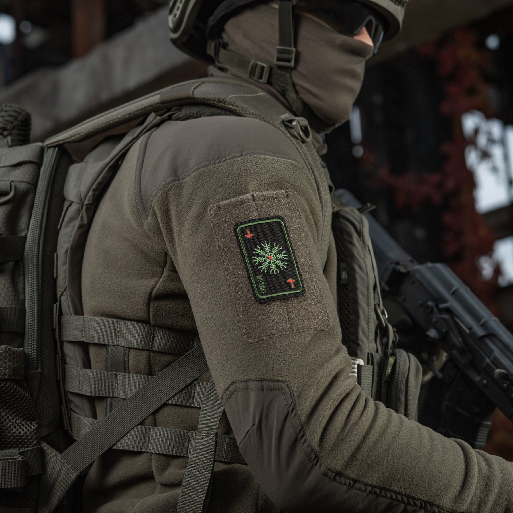 M-Tac нашивка карта Компас Вікінгів (вишивка) Black/Olive