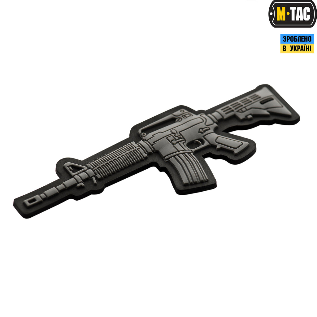 M-Tac нашивка M4A1 3D ПВХ сіра