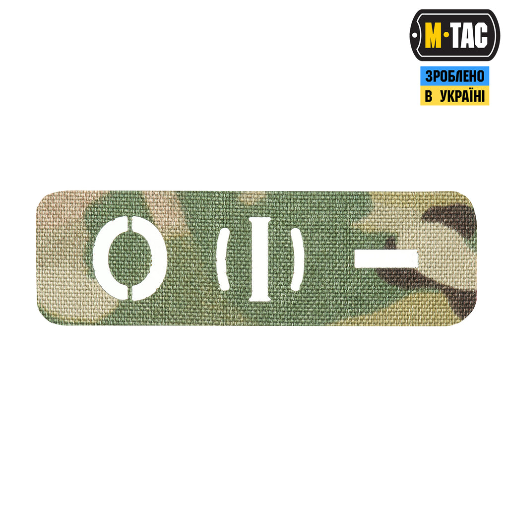 M-Tac нашивка група крові O (I) - наскрізна Laser Cut 25х80 Multicam