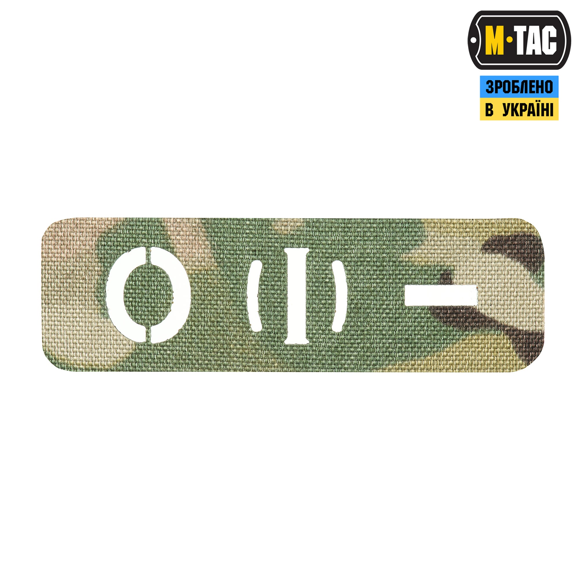 M-Tac нашивка група крові O (I) - наскрізна Laser Cut 25х80 Multicam