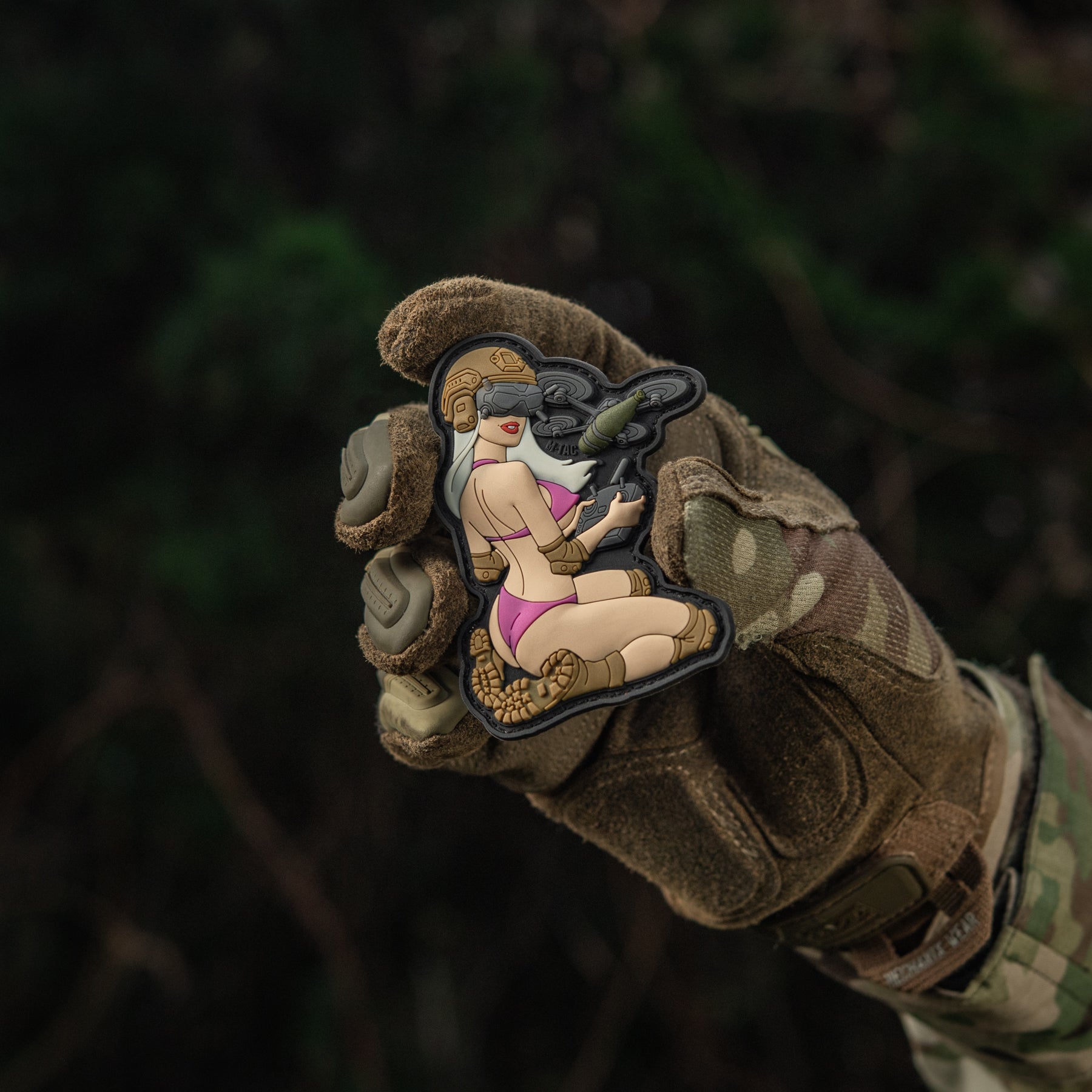 M-Tac нашивка Tactical girl №6 PVC White/Pink/Coyote V1