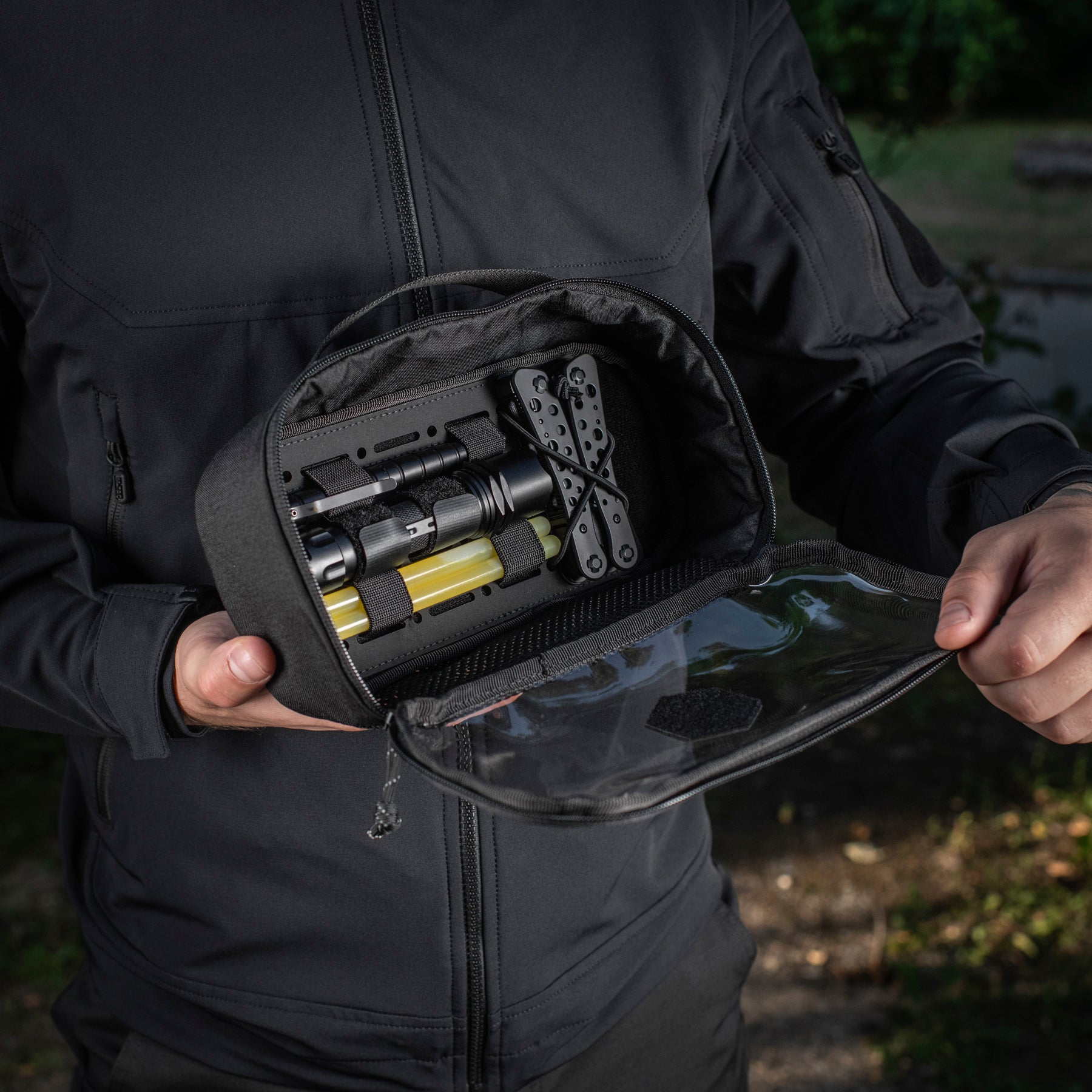 M-Tac органайзер утилітарний прозорий Elite Medium Gen.II Black