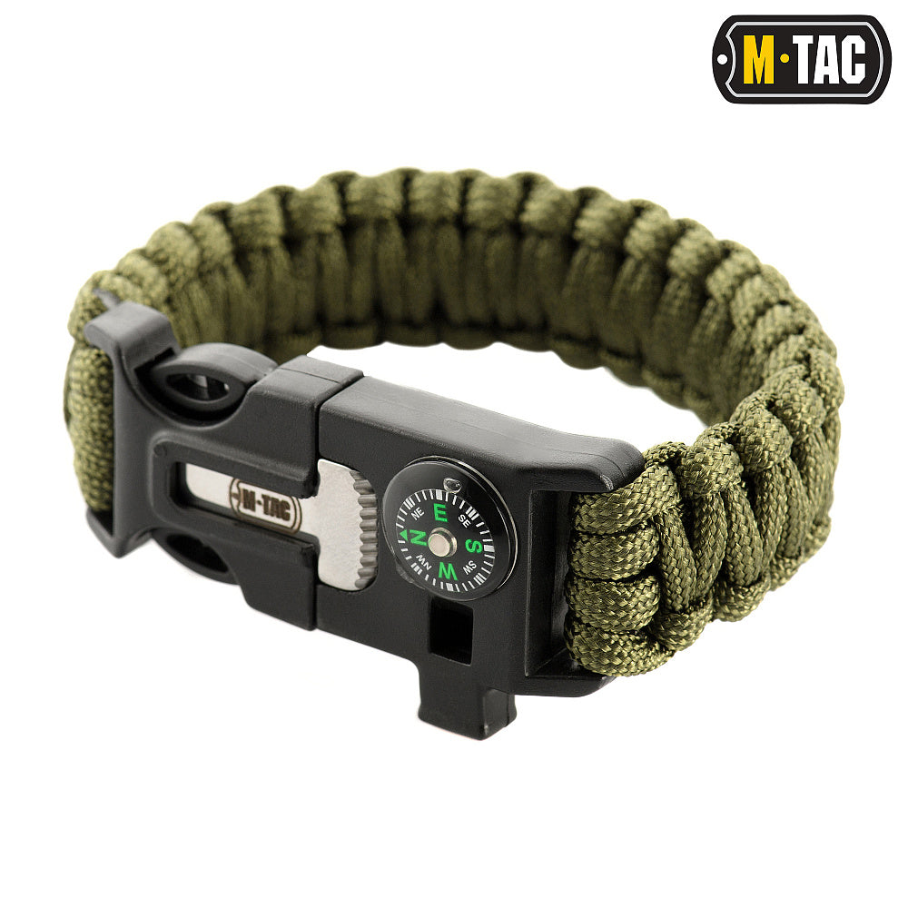 M-Tac браслет паракорд з іскровисікателем і свистком Olive