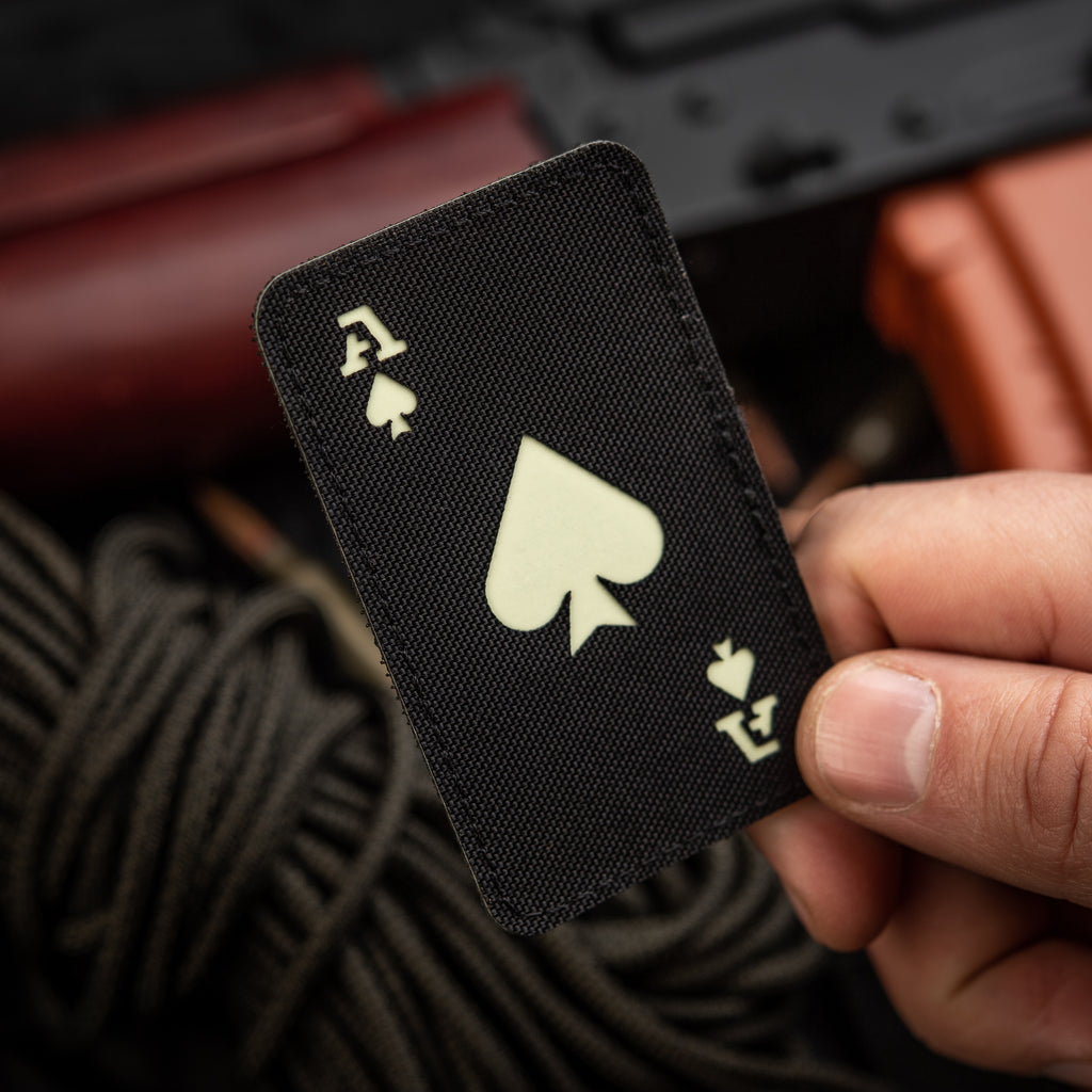 M-Tac нашивка Ace of Spades Laser Cut Black/світлонакопичувач
