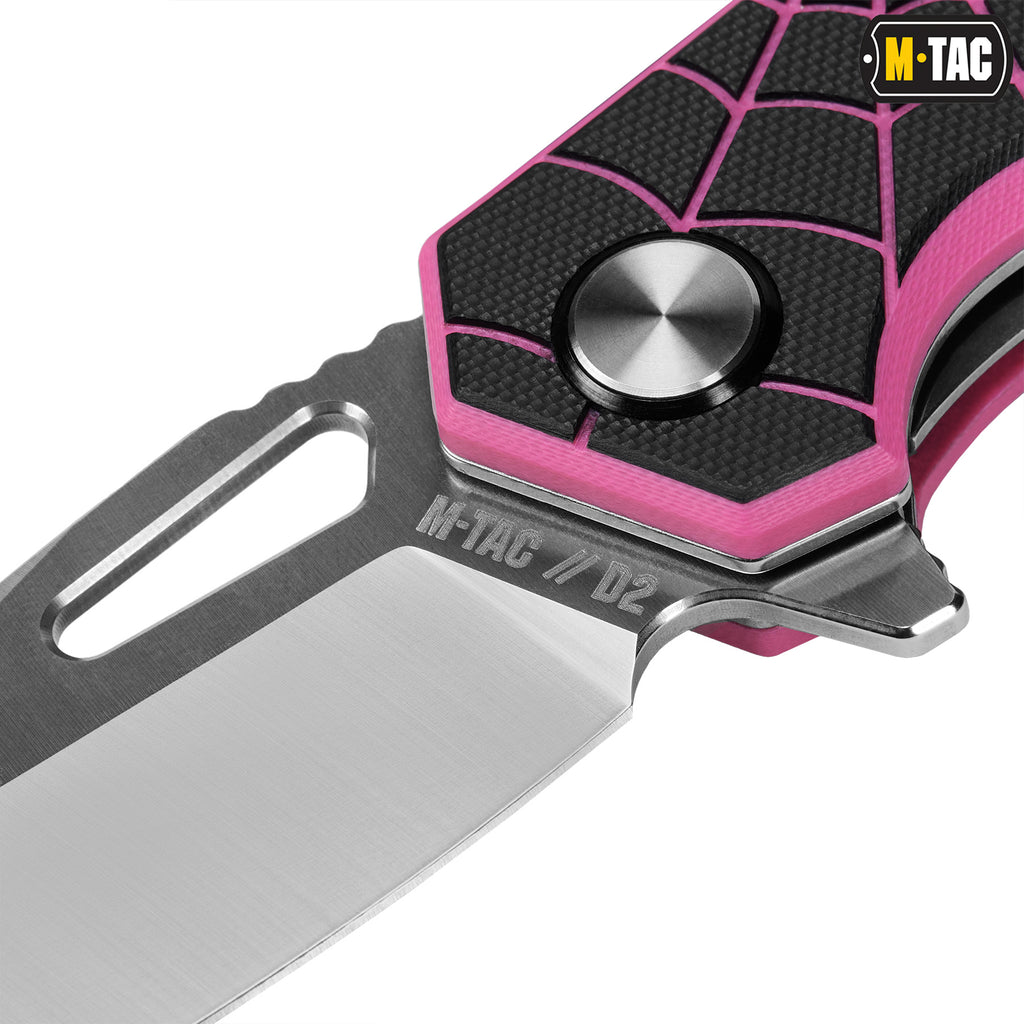 M-Tac ніж складний Type 12 Spider Web Black/Pink/Steel