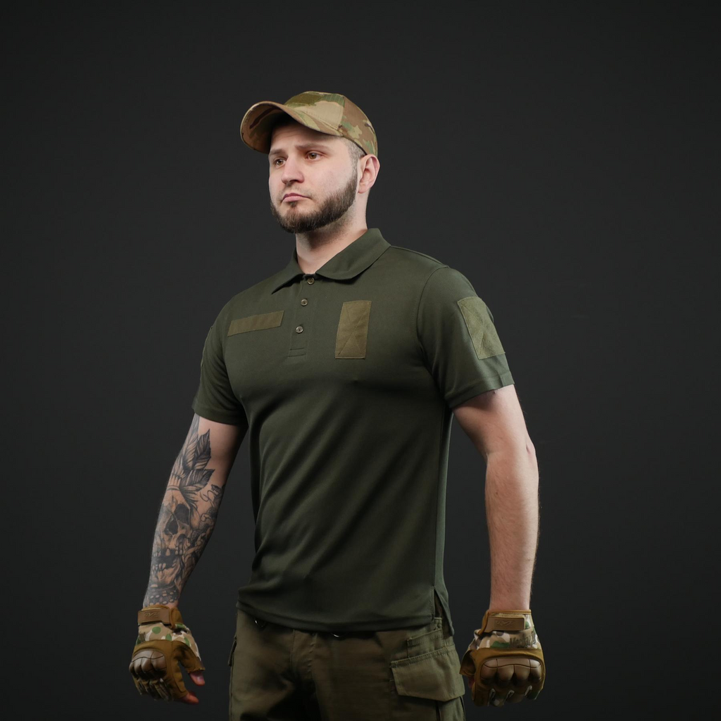 Тактична футболка поло олива Military (44р)