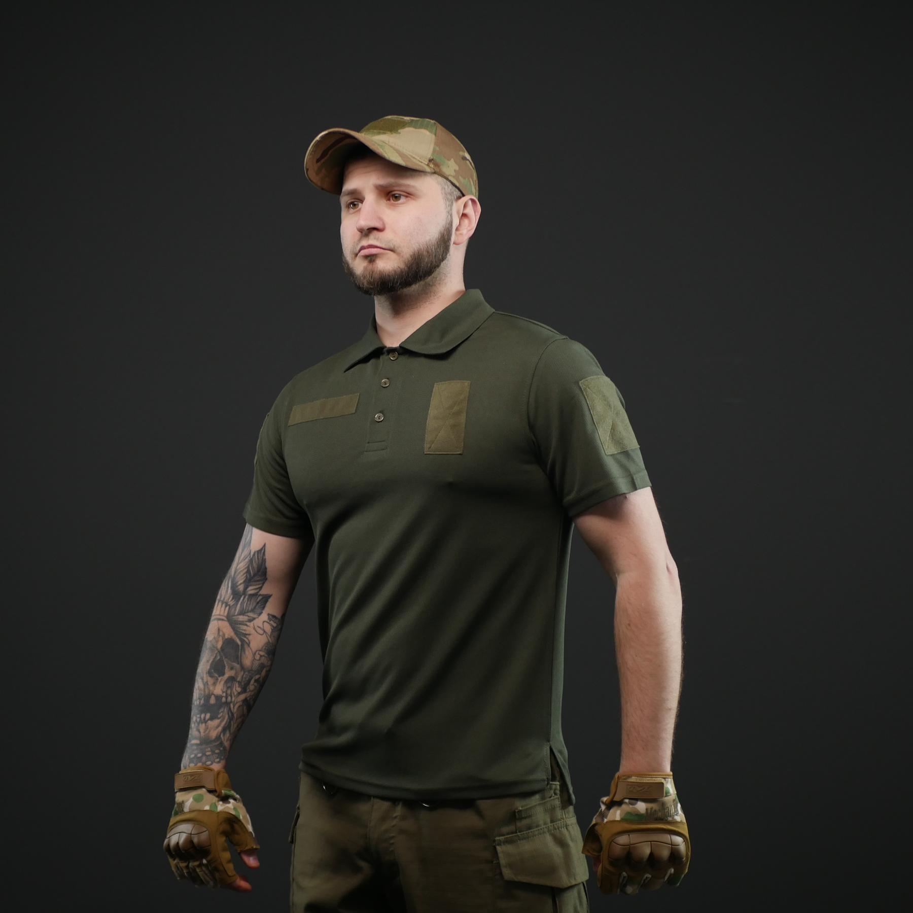 Тактична футболка поло олива Military (44р)