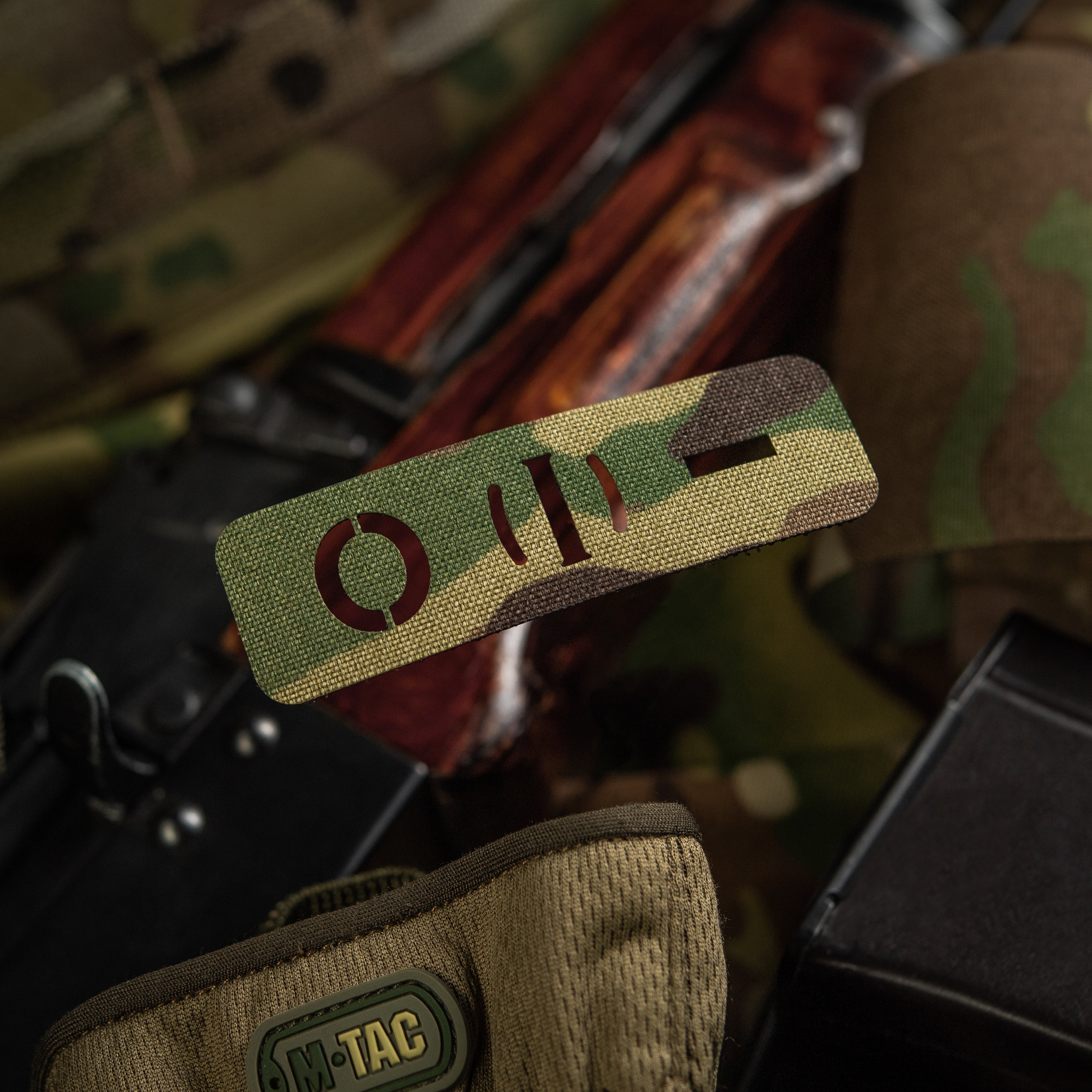 M-Tac нашивка група крові O (I) - наскрізна Laser Cut 25х80 Multicam