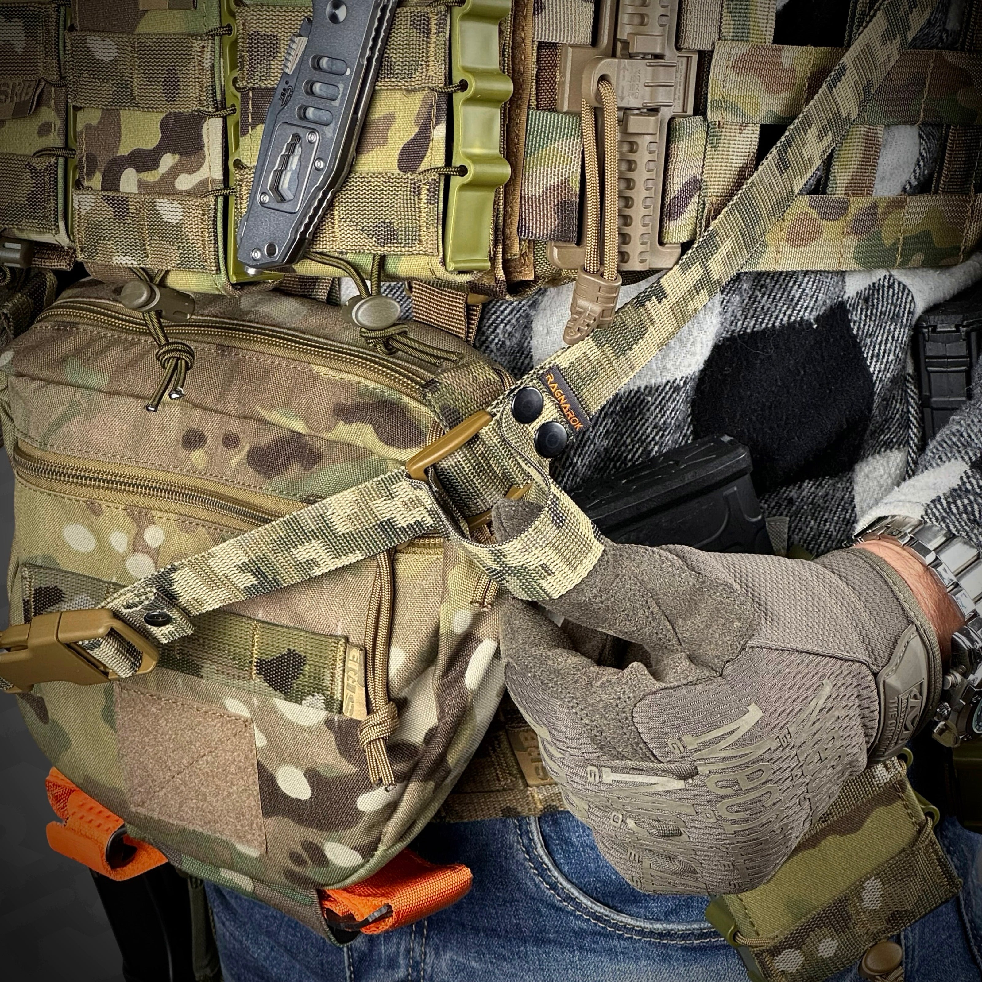Ремінь збройовий триточковий RAGNAROK "Hel" Gen.II QD Піксель