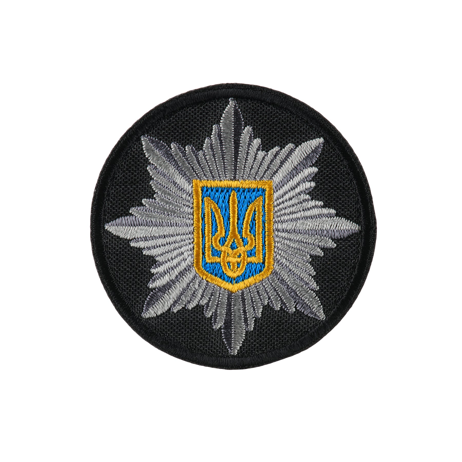 Кокарда Поліція кругла 5 см на липучці чорна