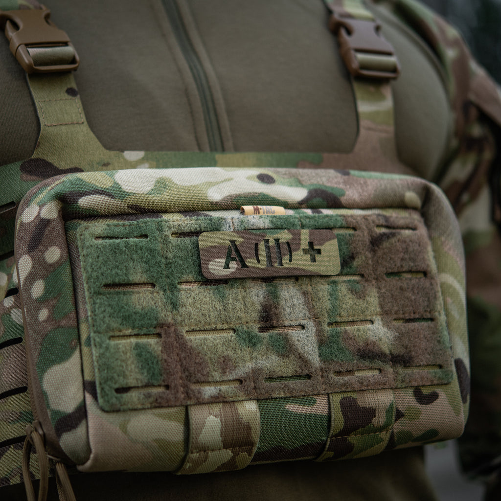 M-Tac нашивка група крові A (II) + наскрізна Laser Cut 25х80 Multicam