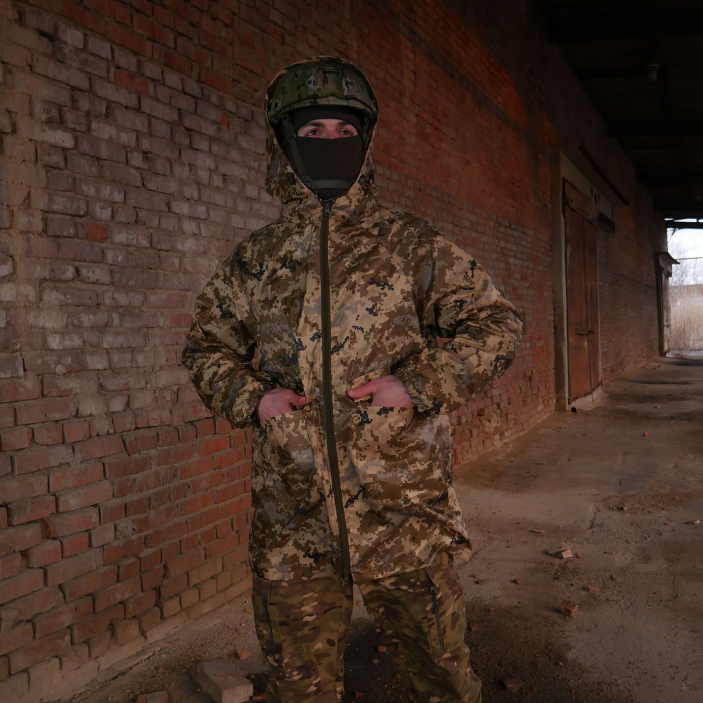 Плащ-дощовик з запаяними швами піксель