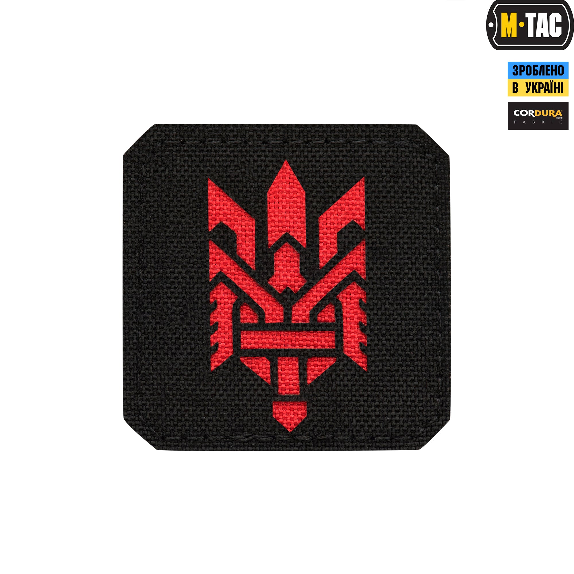 M-Tac нашивка Тризуб (стилізація) Laser Cut мала Black/Red