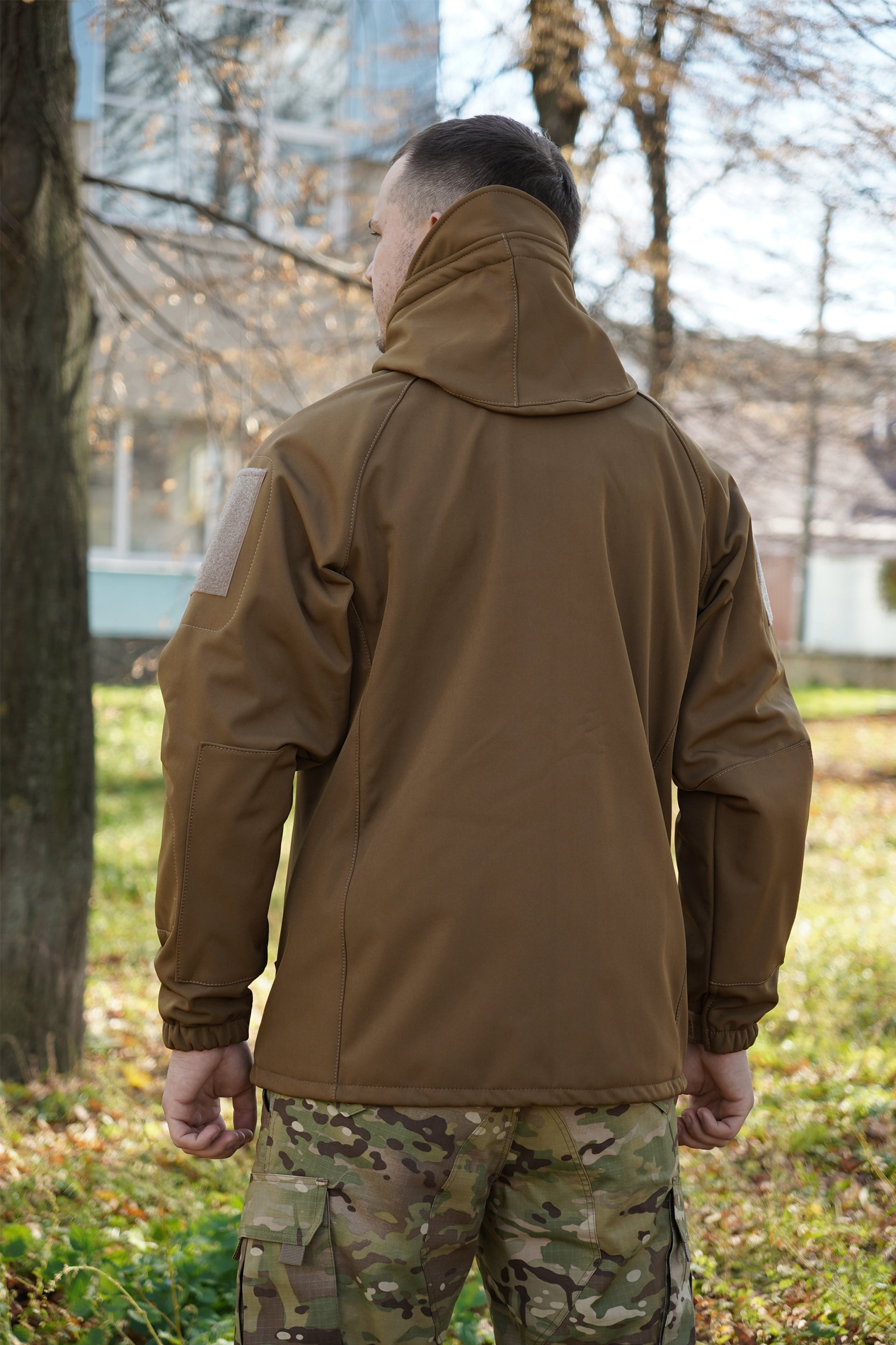 Куртка Windproof Softshell вітрозахисна (койот), водостійка, фліс 320 г/м²