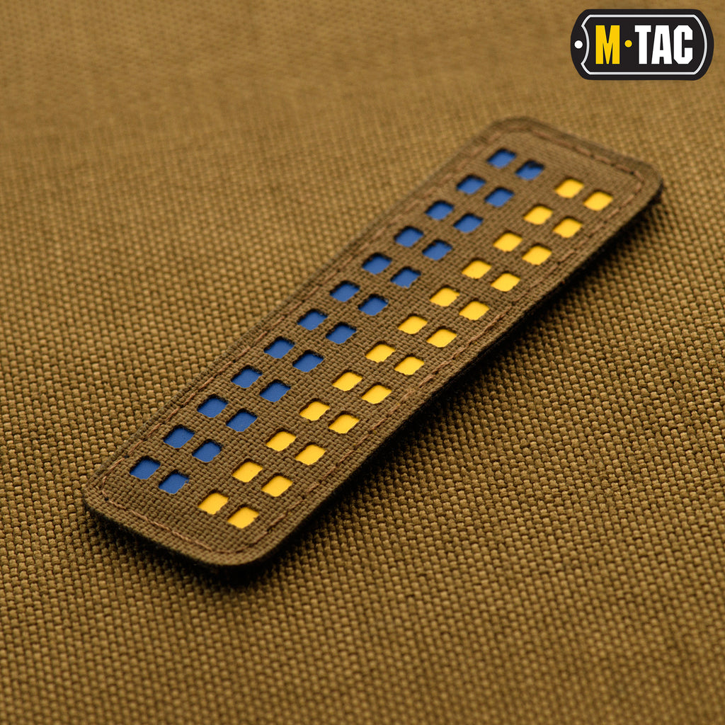 M-Tac нашивка прапор України 25х80 Laser Cut Coyote/Yellow/Blue