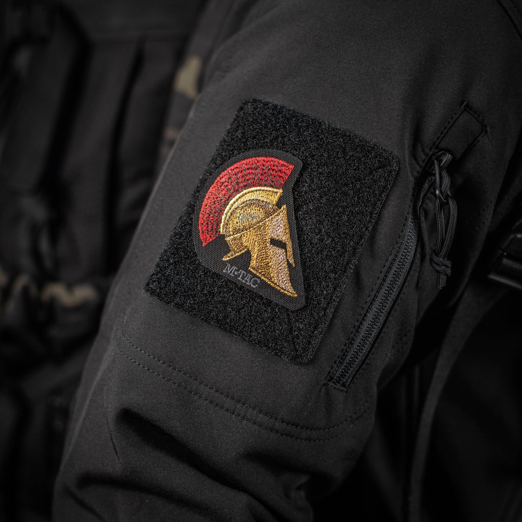 M-Tac нашивка Spartan Helmet (вишивка) Black