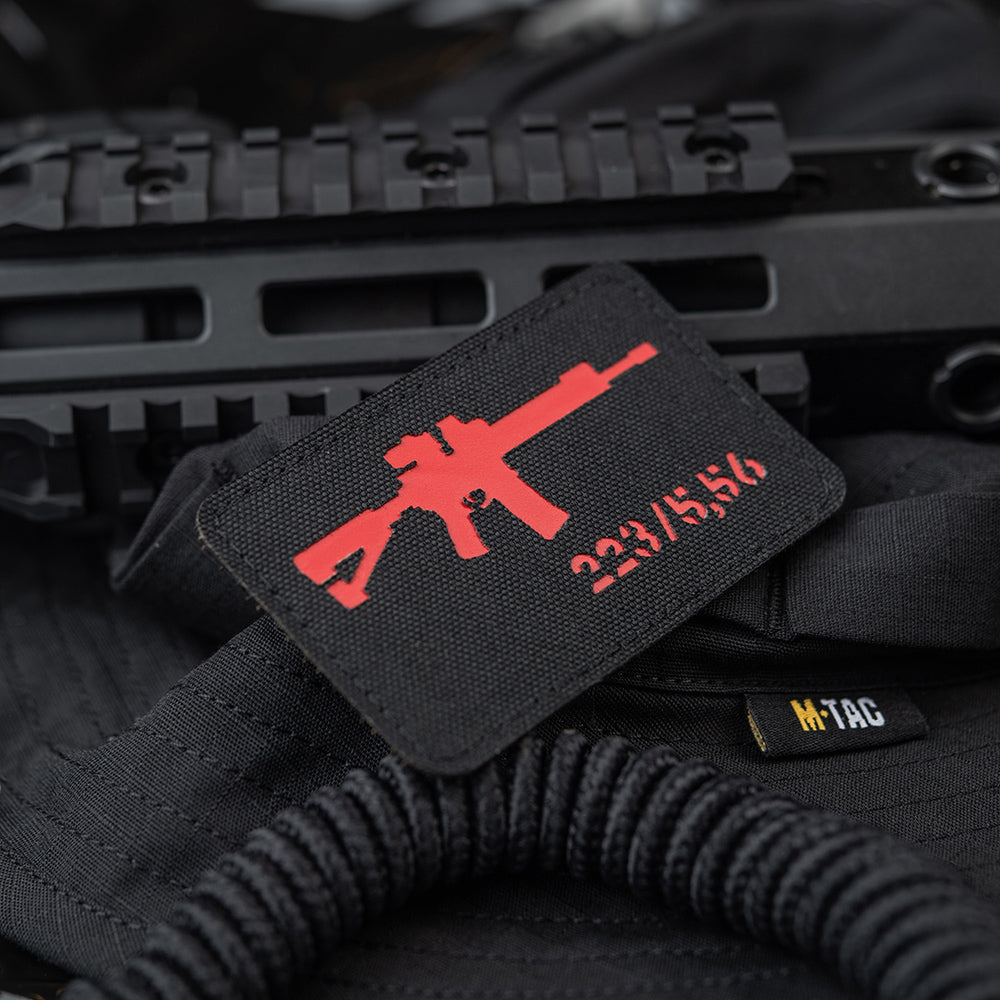 M-Tac нашивка AR-15 223/5,56 Laser Cut Black/Red