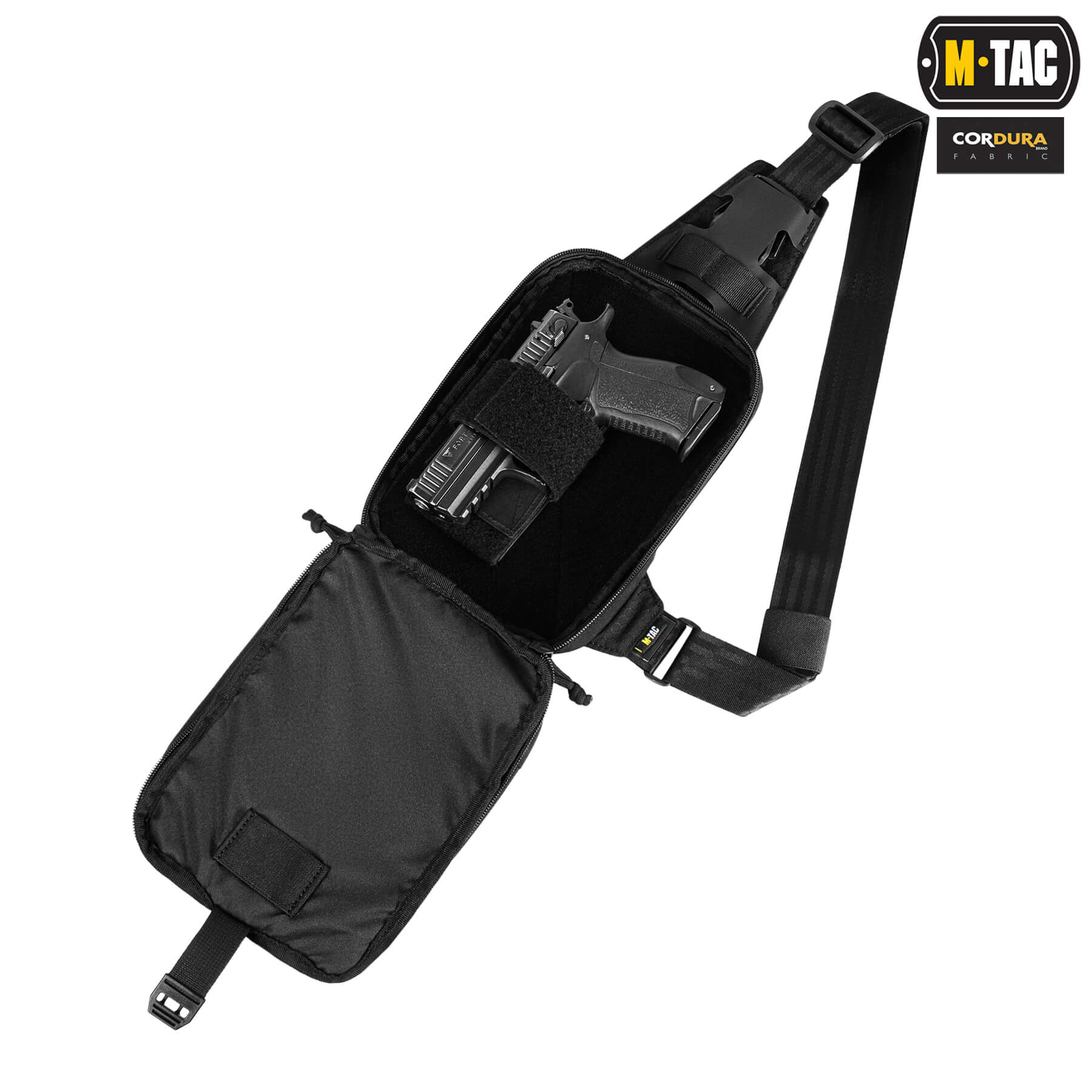M-Tac сумка Sling Pistol Bag Hex з липучкою Black