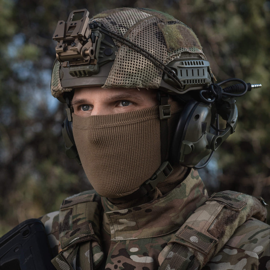 M-Tac шарф-труба анатомічний мікрофліс ріп-стоп Tan