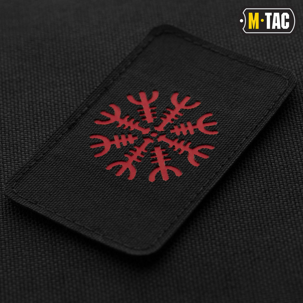 M-Tac нашивка шолом Жаху горизонтальна Laser Cut Black/Red