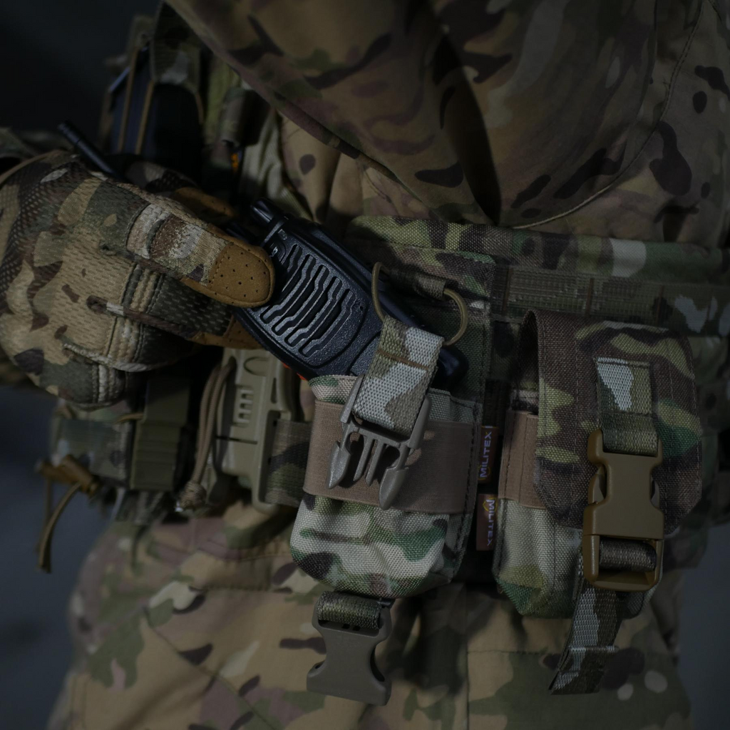 Посилений підсумок під рацію Militex Cordura original USA Мультикам з NIR-просоченням