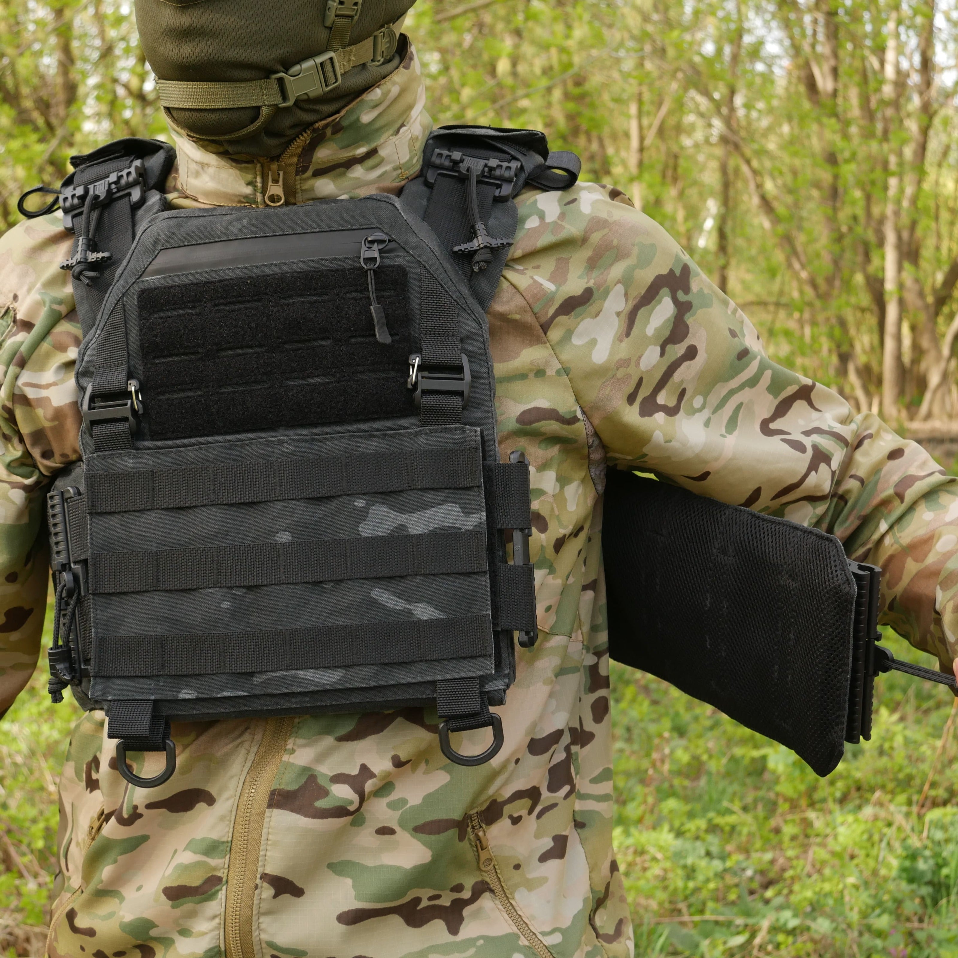 Бронезахист плитоноска Чорний мультикам Kiborg GU gen.2