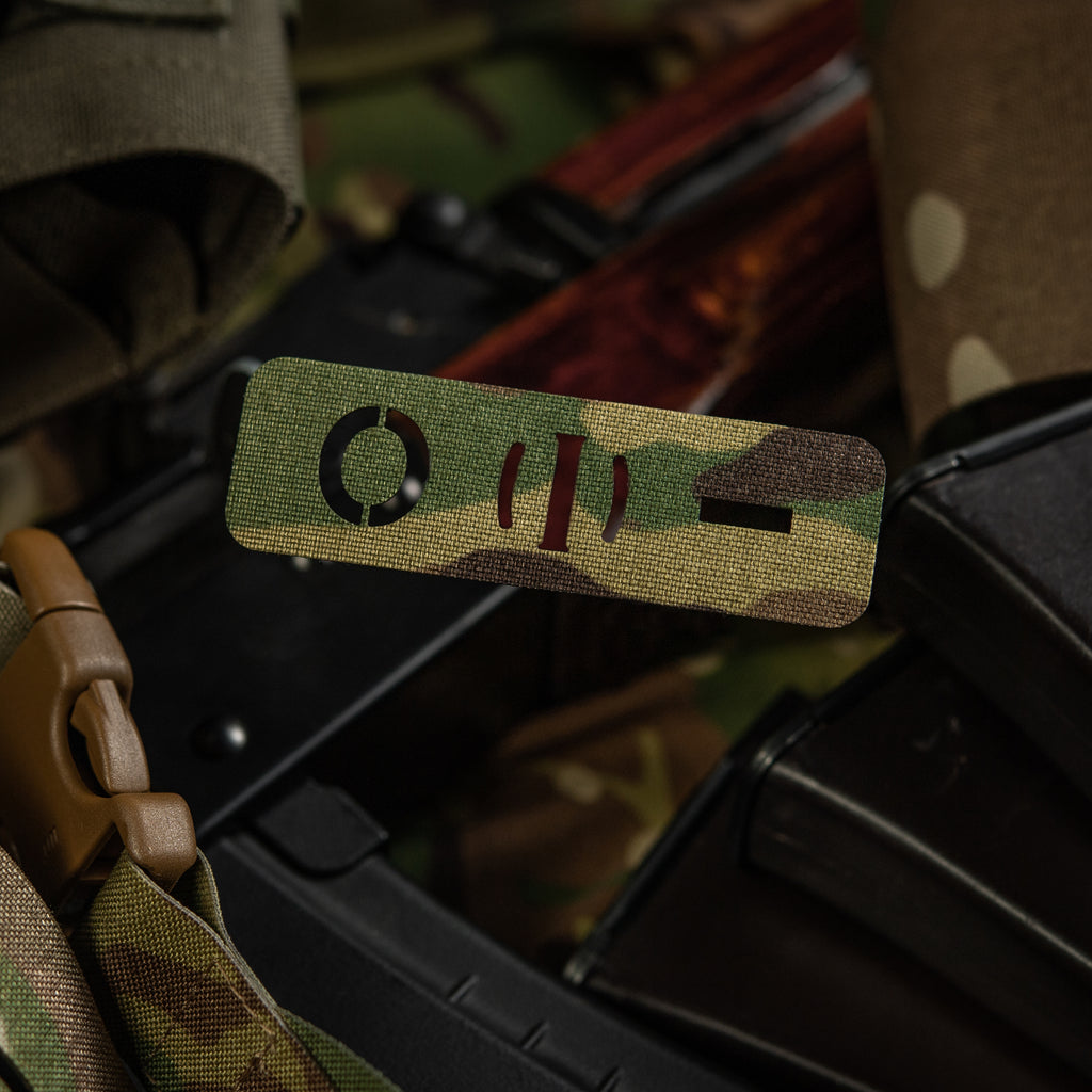 M-Tac нашивка група крові O (I) - наскрізна Laser Cut 25х80 Multicam
