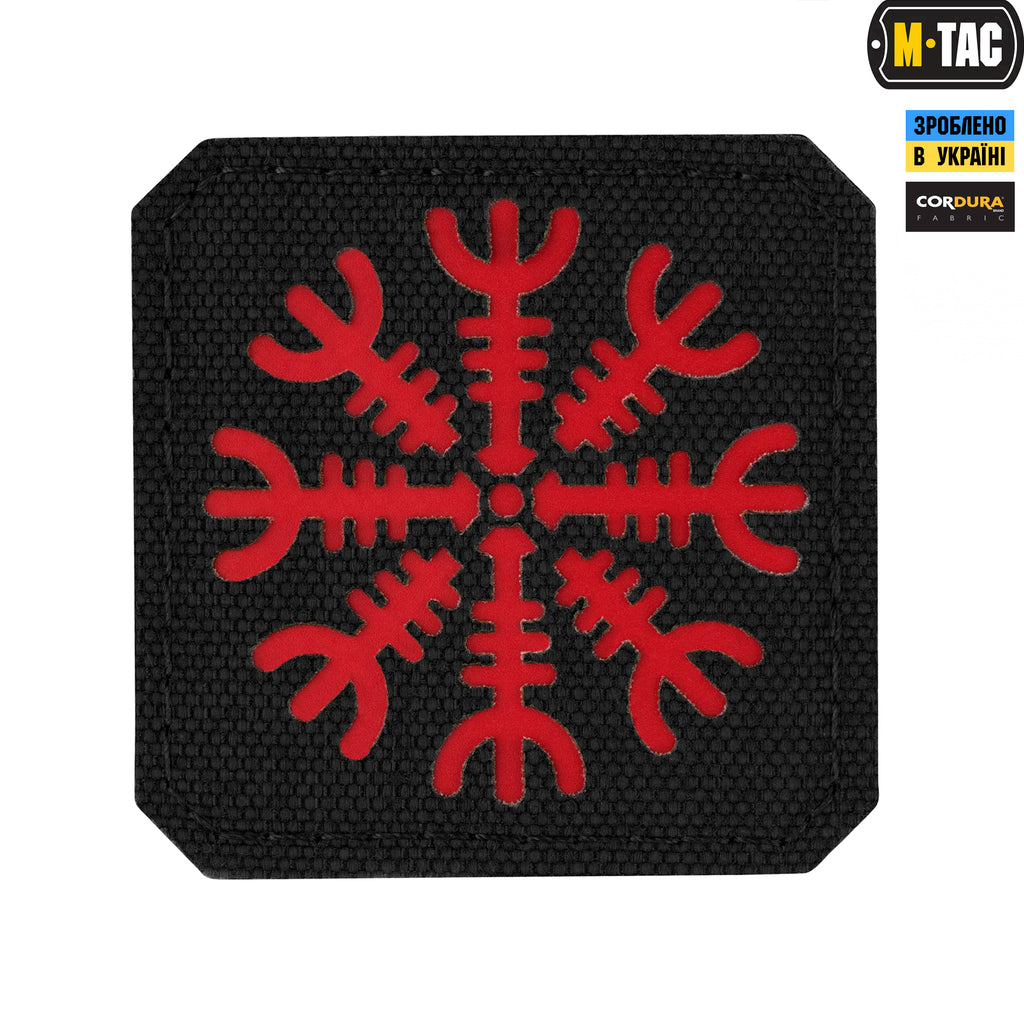 M-Tac нашивка шолом Жаху Laser Cut Black/Red