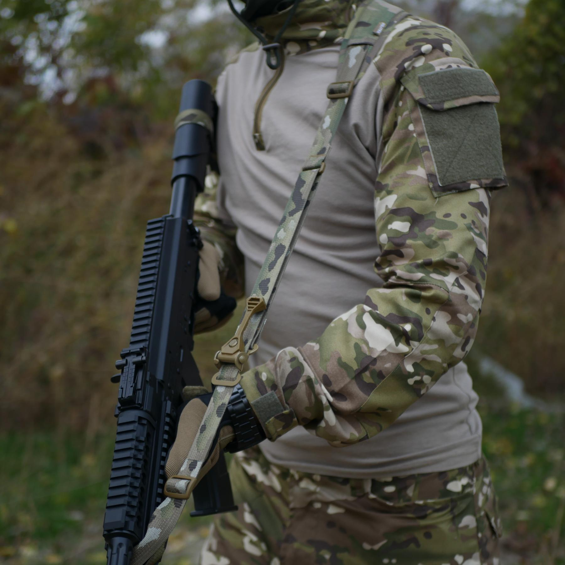 Двоточковий збройовий ремінь зі швидким регулюванням Multicam USA (кріплення стропою в обхват)