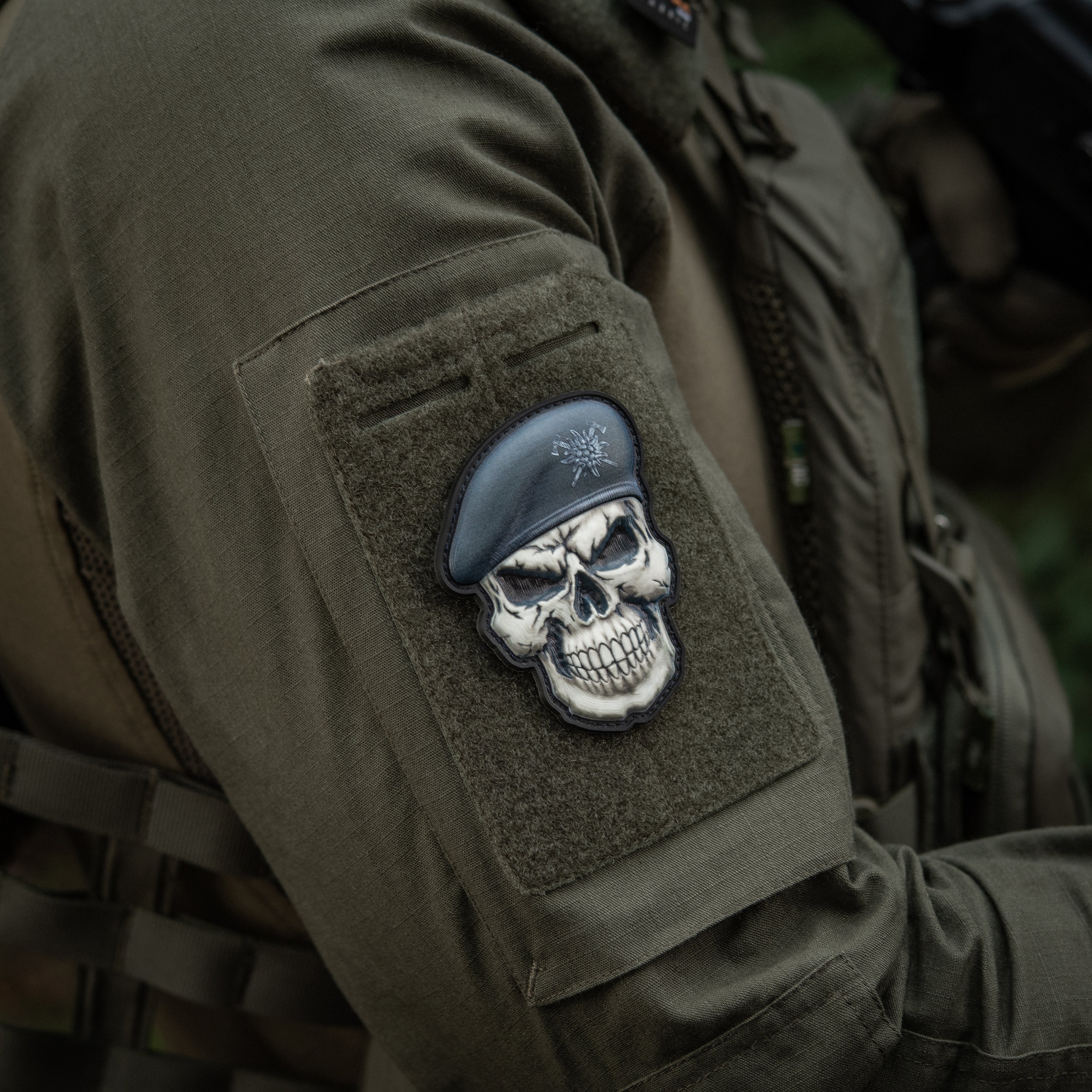 M-Tac нашивка Череп у береті (Гірська піхота)