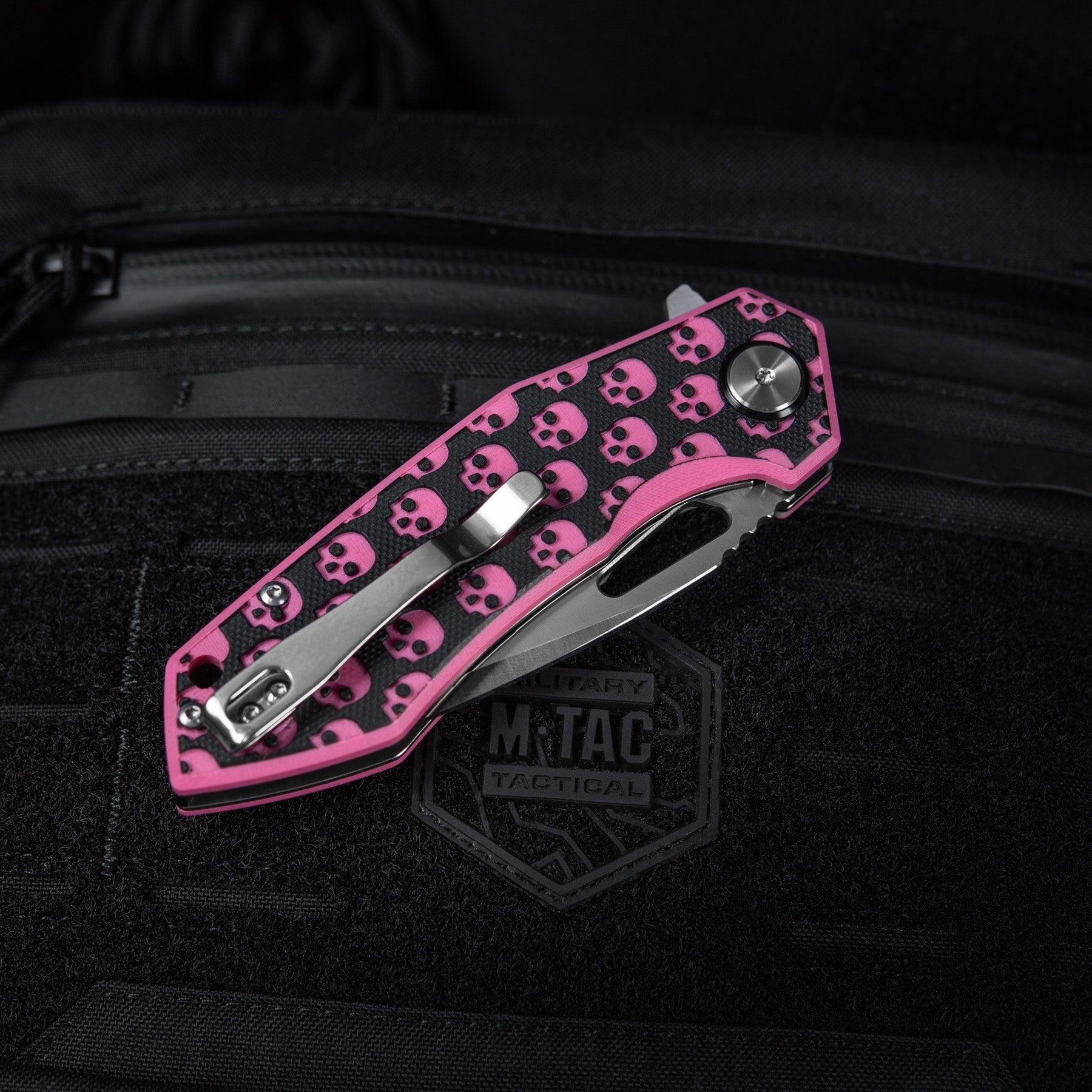 M-Tac ніж складний Type 12 Skull Black/Pink/Steel