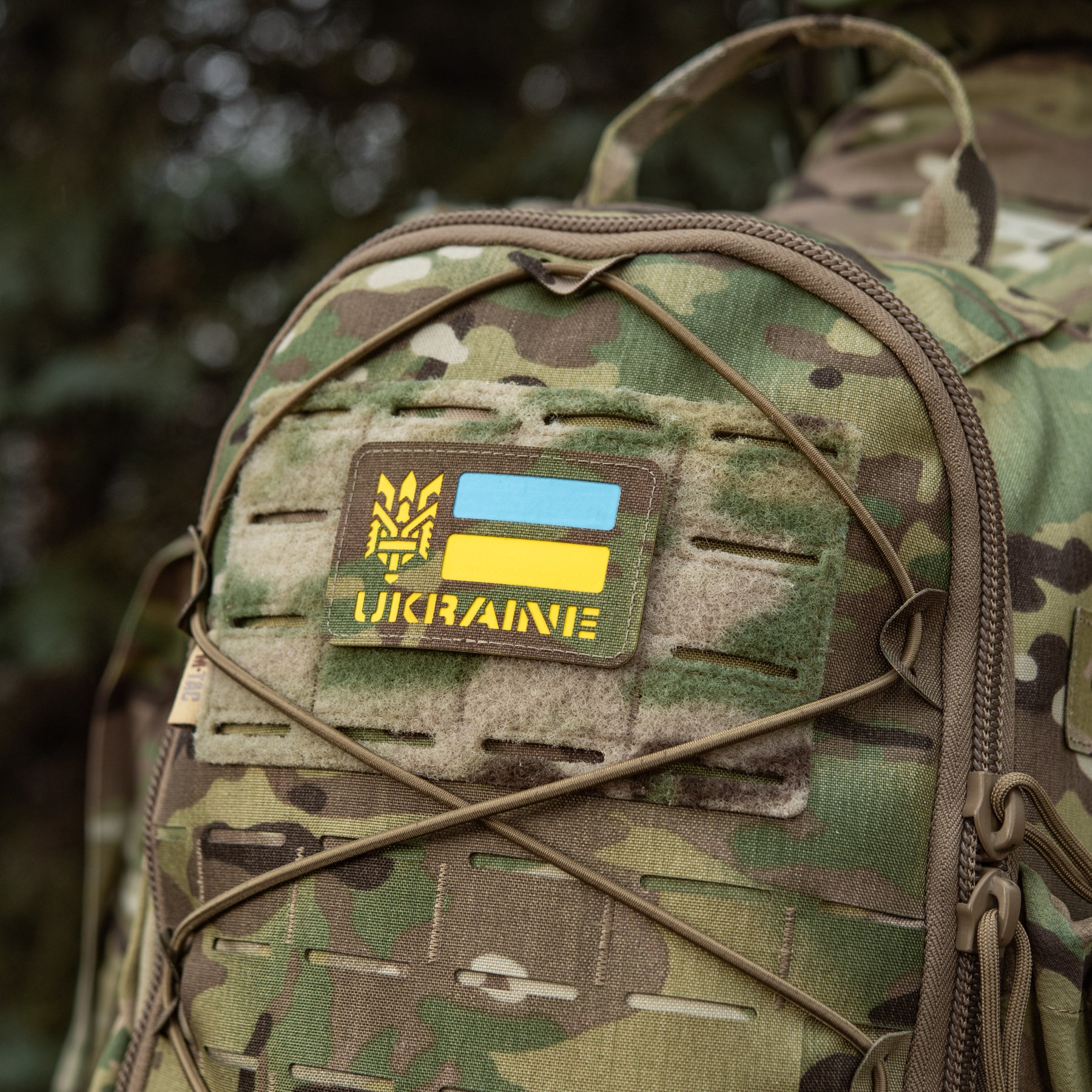 M-Tac нашивка Ukraine (с Тризубом) Laser Cut Multicam/Yellow/Blue/GID