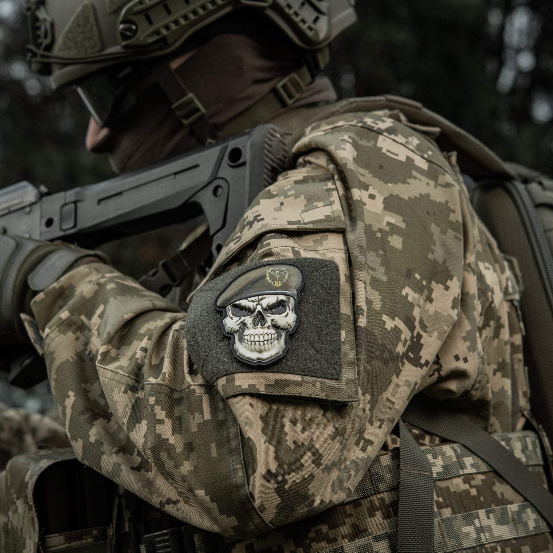 M-Tac нашивка Череп у береті (Контррозвідка)