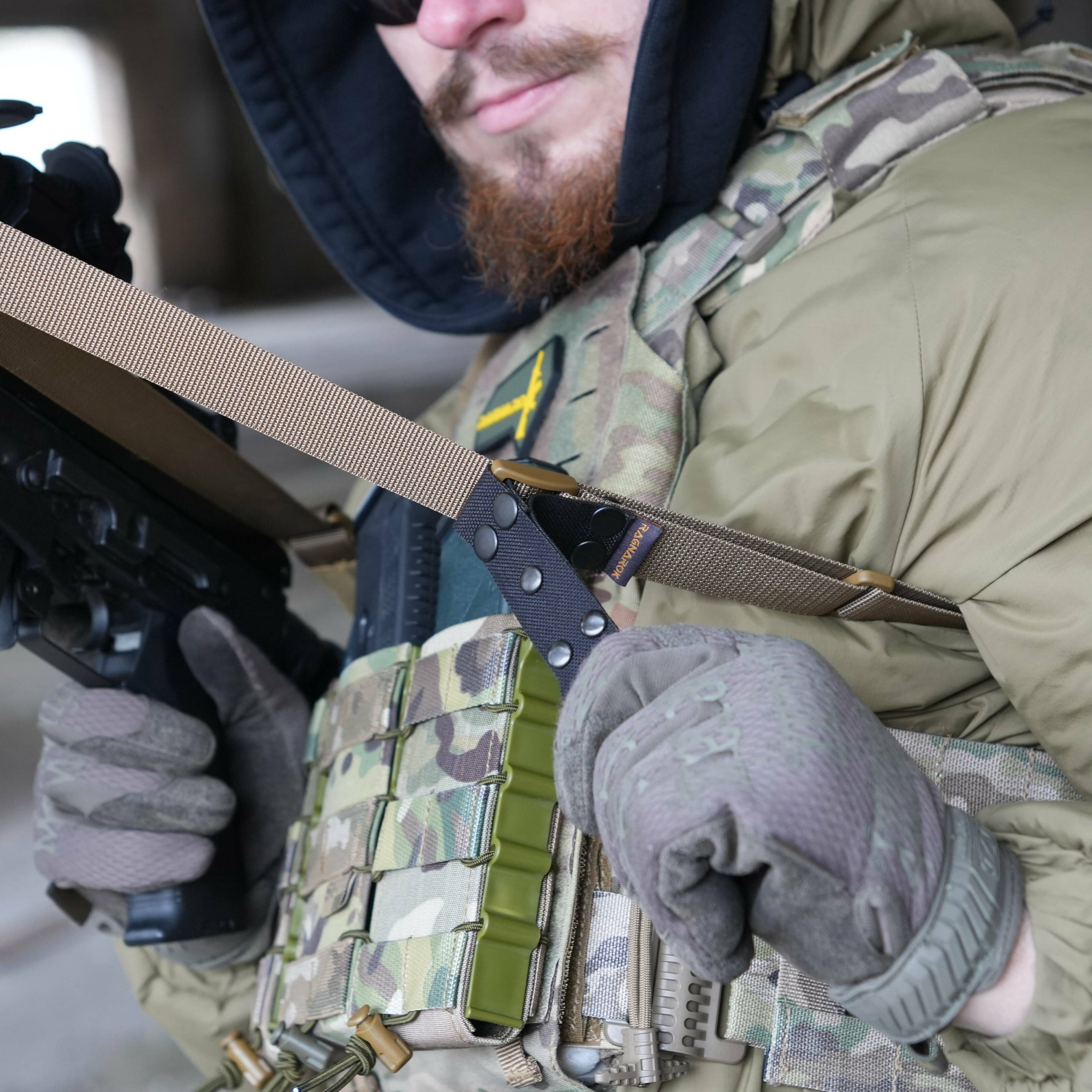 Збройовий ремінь RAGNAROK "KRAKEN" Gen.2 QD (Триточковий) Койот