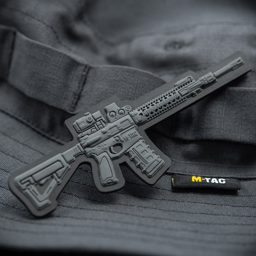 M-Tac нашивка AR-15 3D ПВХ темно-сіра