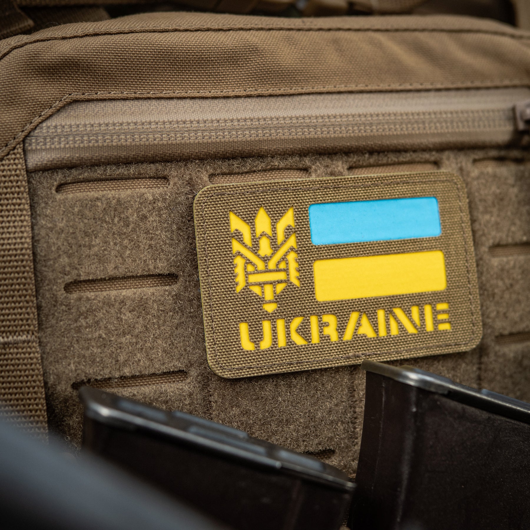 M-Tac нашивка Ukraine (с Тризубом) Laser Cut Coyote/Yellow/Blue/GID