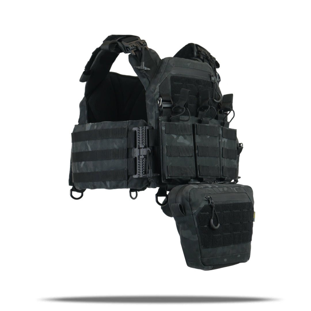 Комплект плитоноска Kiborg GU Gen.2 + 6 підсумків Чорний Мультикам