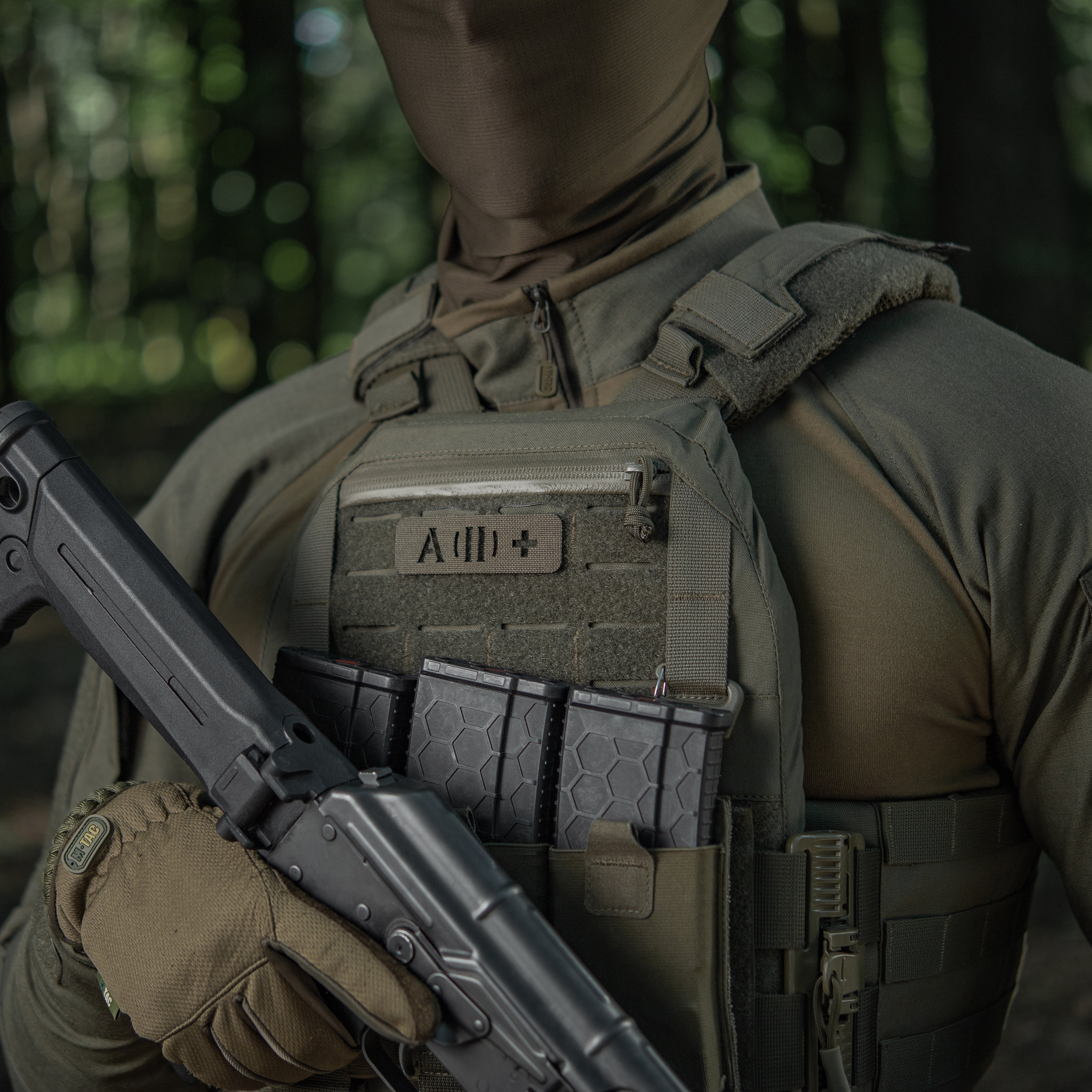 M-Tac нашивка група крові A (II) + наскрізна Laser Cut 25х80 Ranger Green