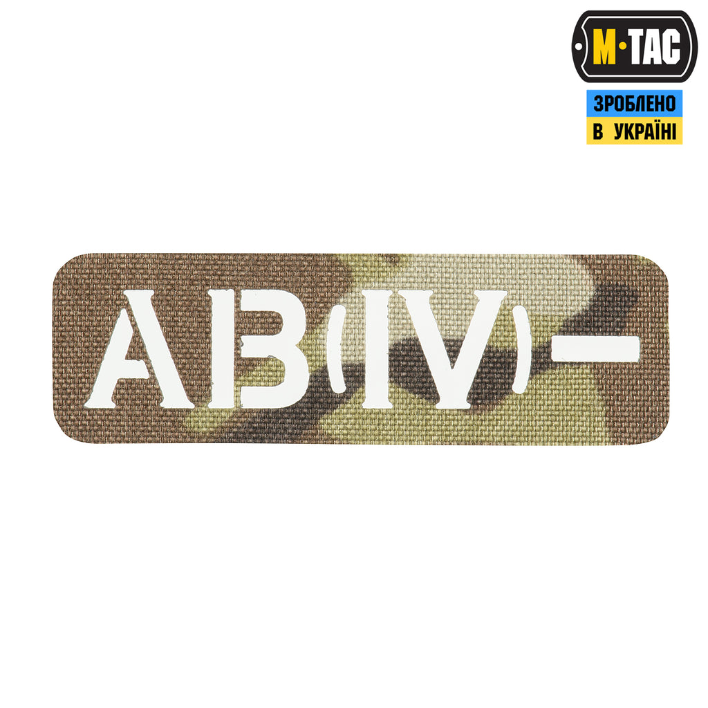 M-Tac нашивка група крові AB (IV) - наскрізна Laser Cut 25х80 Multicam