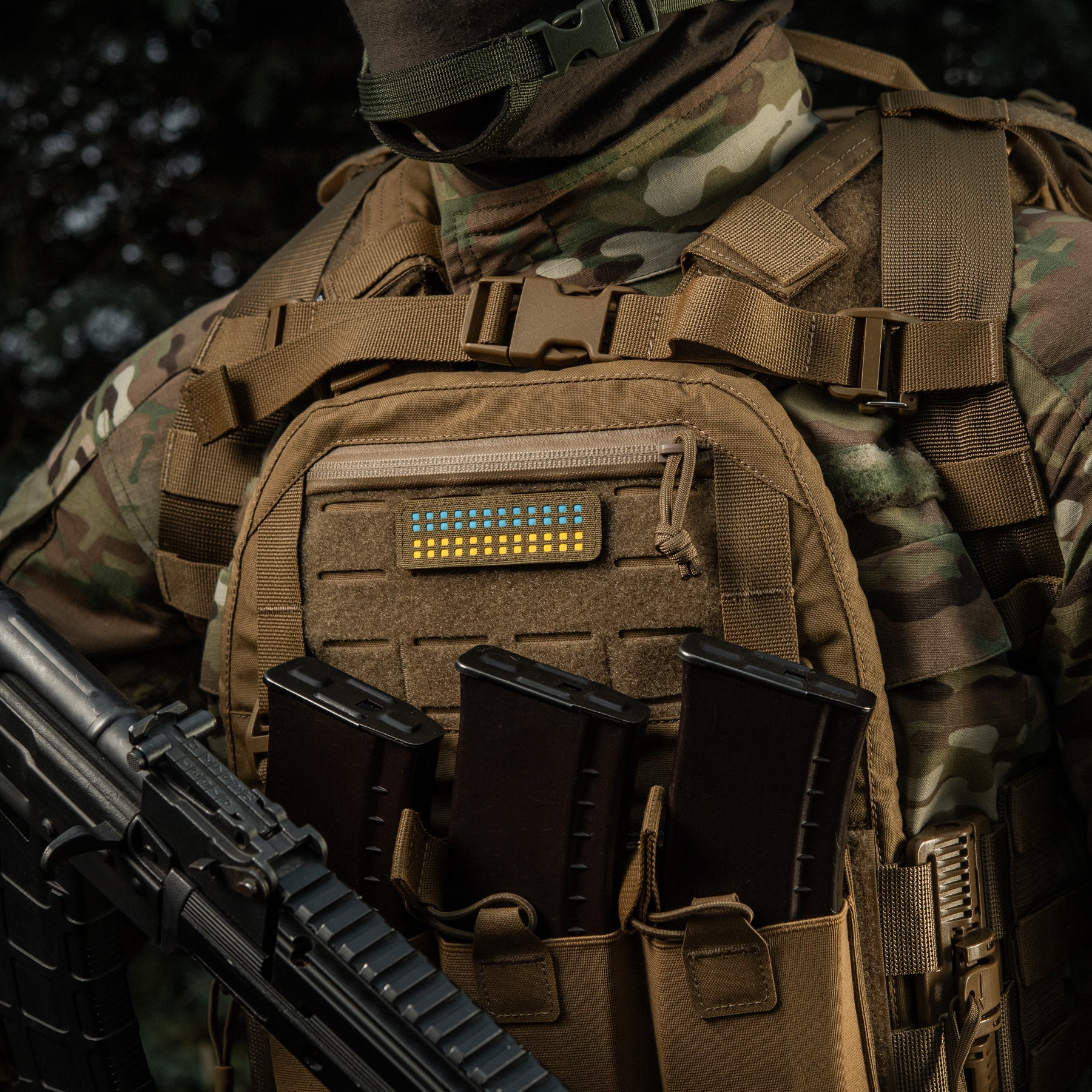M-Tac нашивка прапор України 25х80 Laser Cut Coyote/Yellow/Blue/GID