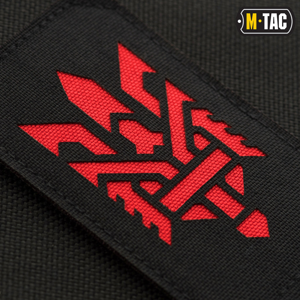 M-Tac нашивка Тризуб (стилізація) Laser Cut вертикальна Black/Red