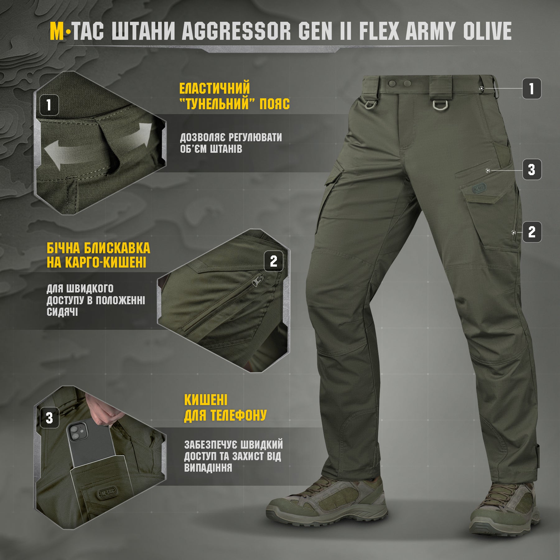 M-Tac штани Aggressor Gen ІІ Flex Army Olive