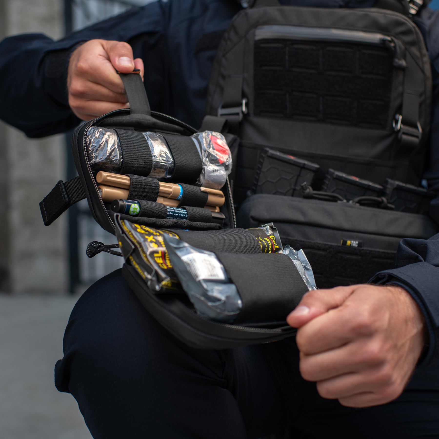 M-Tac підсумок медичний горизонтальний Large Elite Black
