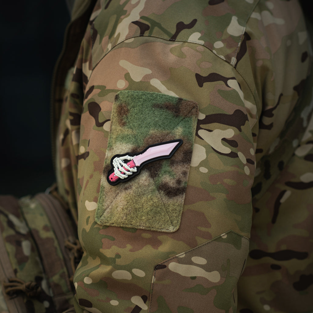 M-Tac нашивка Skeleton Knife PVC Pink