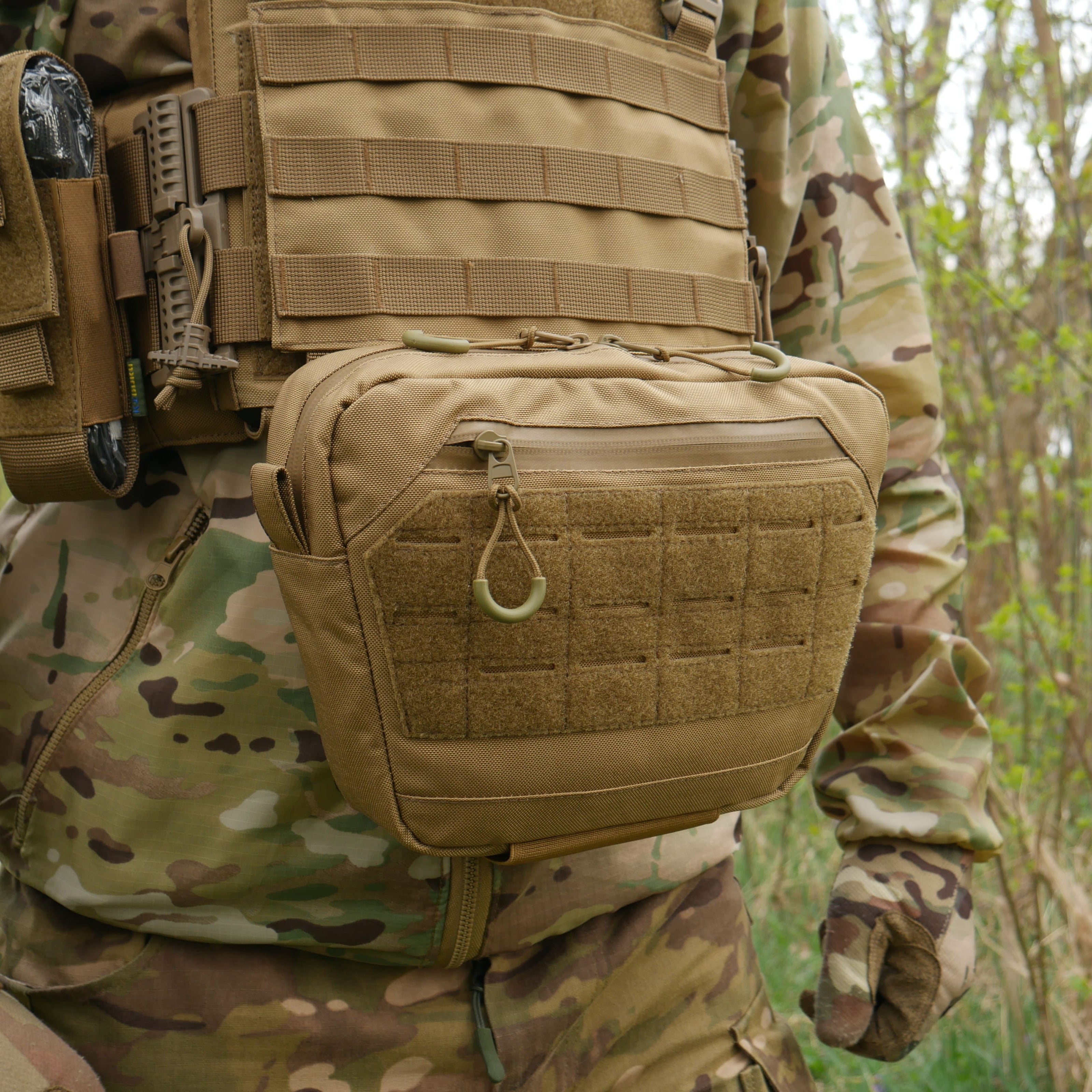 Сумка-напашник XL з балістичним пакетом 1 клас захисту Kiborg GU Сordura Coyote
