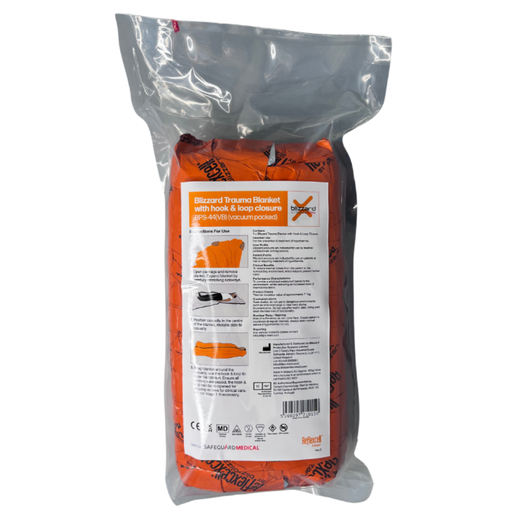 Термоковдра Blizzard Trauma Blanket with Hook & Loop Closure - оранжевий