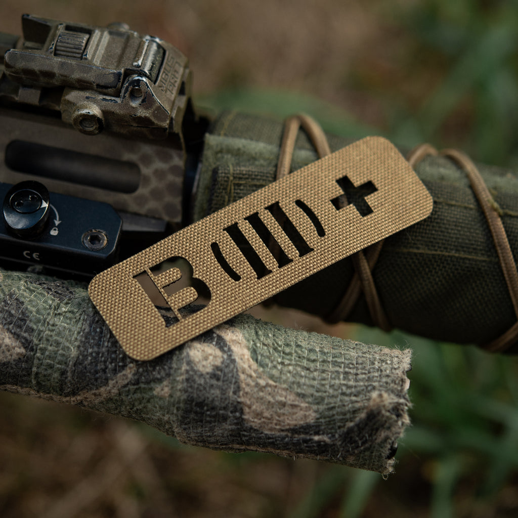 M-Tac нашивка група крові B (III) + наскрізна Laser Cut 25х80 Coyote