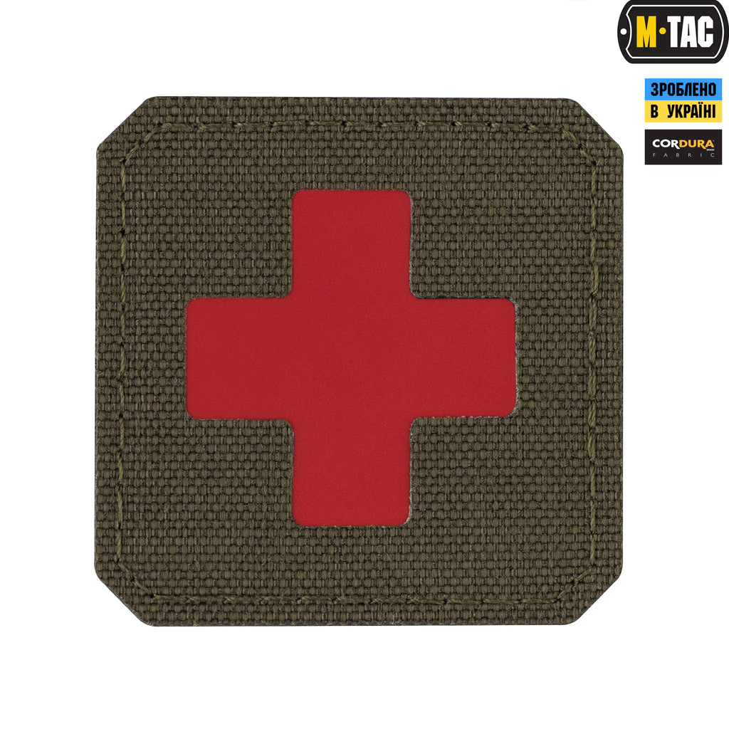 M-Tac нашивка Medic Cross Laser Cut Ranger Green/Red