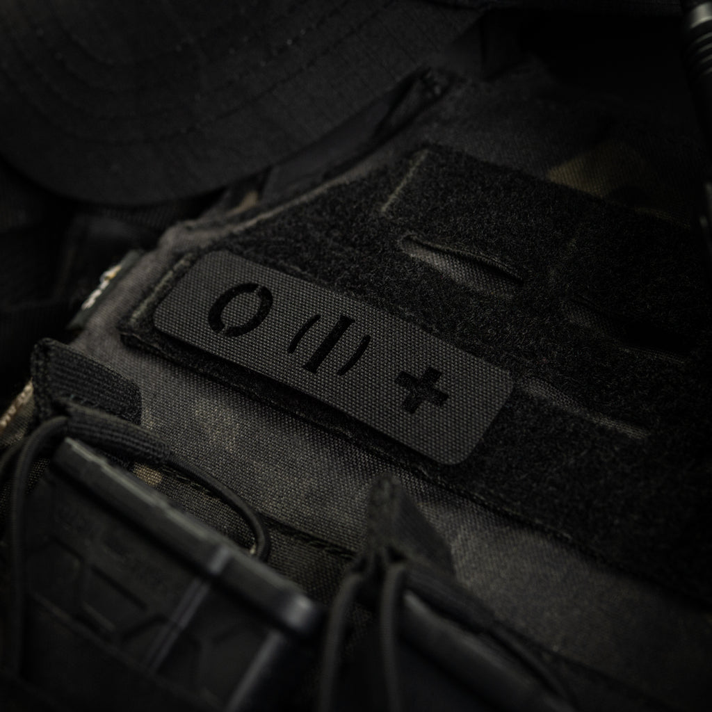 M-Tac нашивка група крові O (I) + наскрізна Laser Cut 25х80 Black